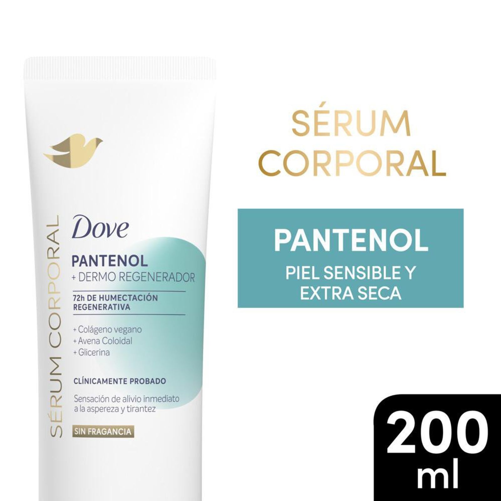 Dove Serum Corporal Pantenol Piel Extra Seca 200 Ml