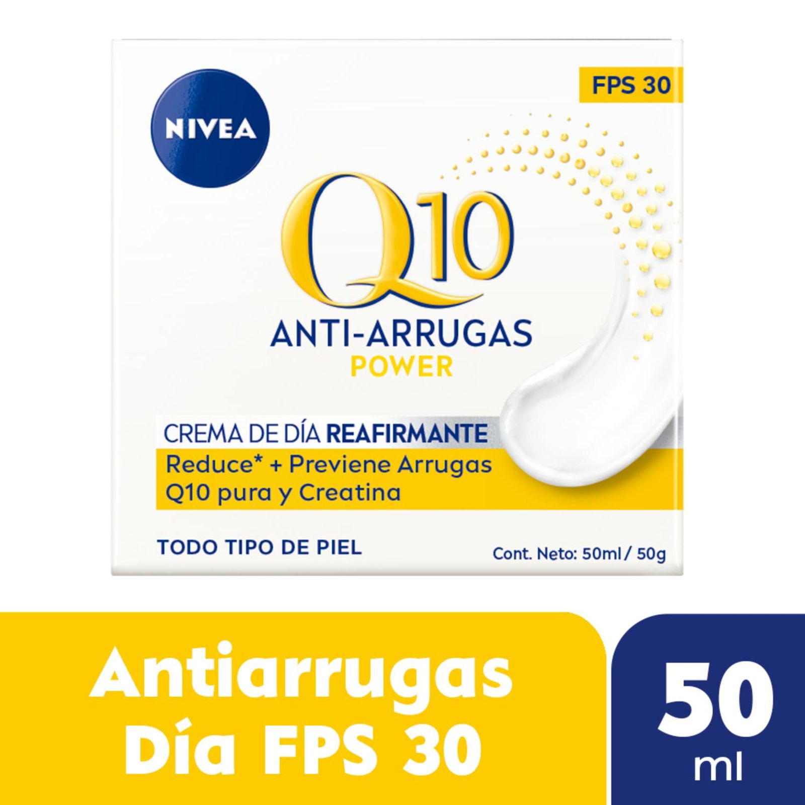Nivea Crema Facial Antiedad De Día Q10 Power Fps 30 50 Ml