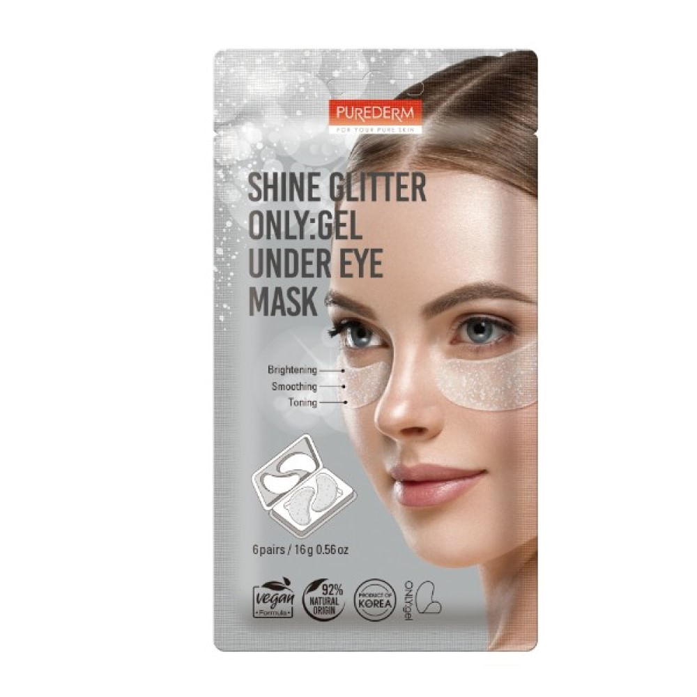 Purederm P/D Shine Glitter Onlygel Under Eye Mask 6 Pairs