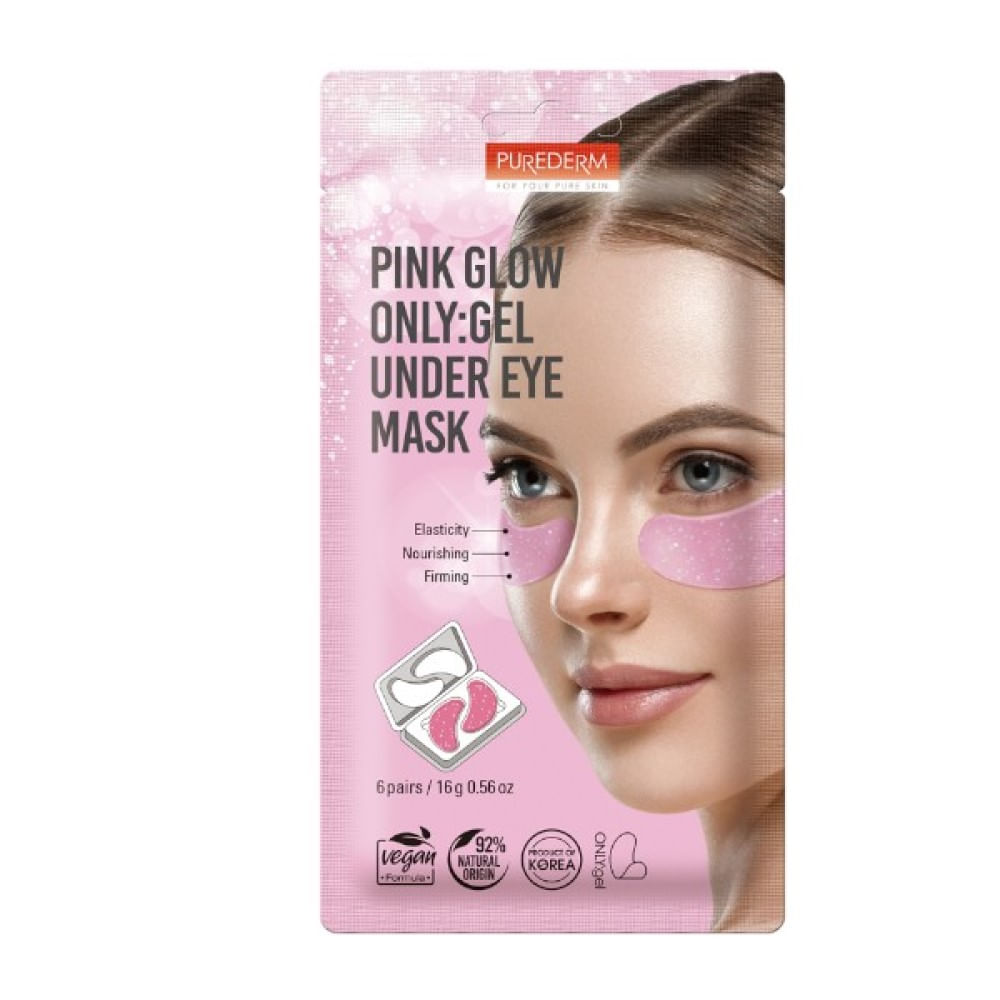 Purederm P/D Pink Glow Onlygel Under Eye Mask 6 Pairs