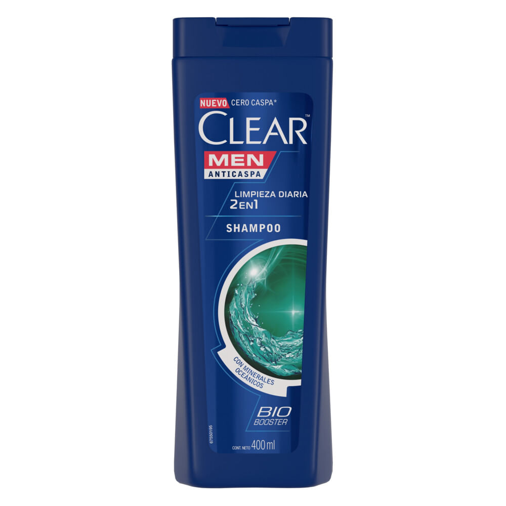 Shampoo 2 En 1 Anticaspa Clear Limpieza Diaria X 400 Ml