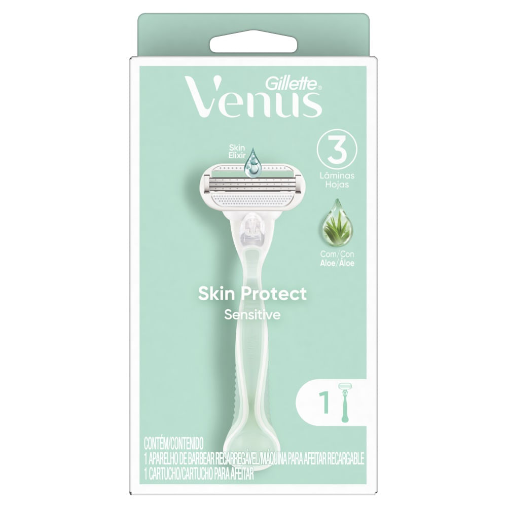 Máquina Para Afeitar Venus Sensitive Recargable Con Aloe Vera