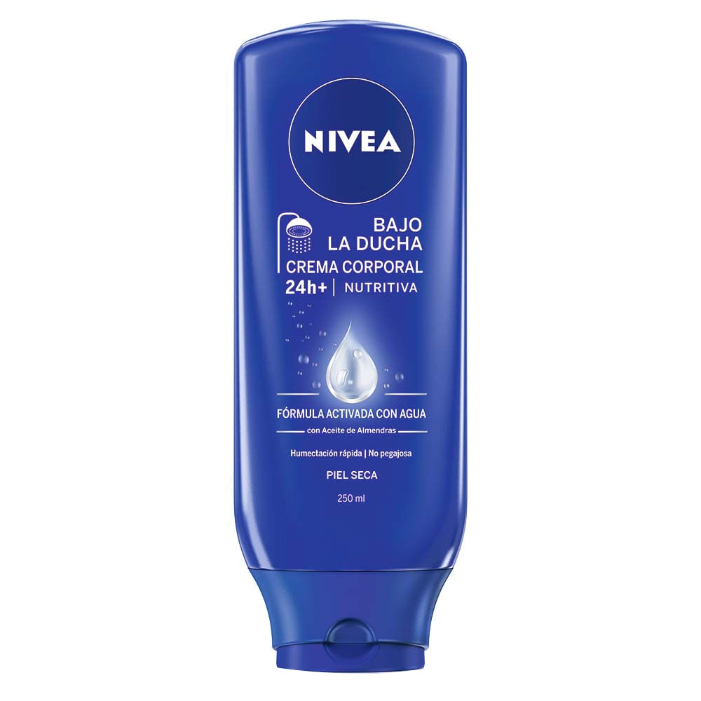 Crema Corporal Bajo La Ducha Nivea Milk Nutritiva X 250 Ml