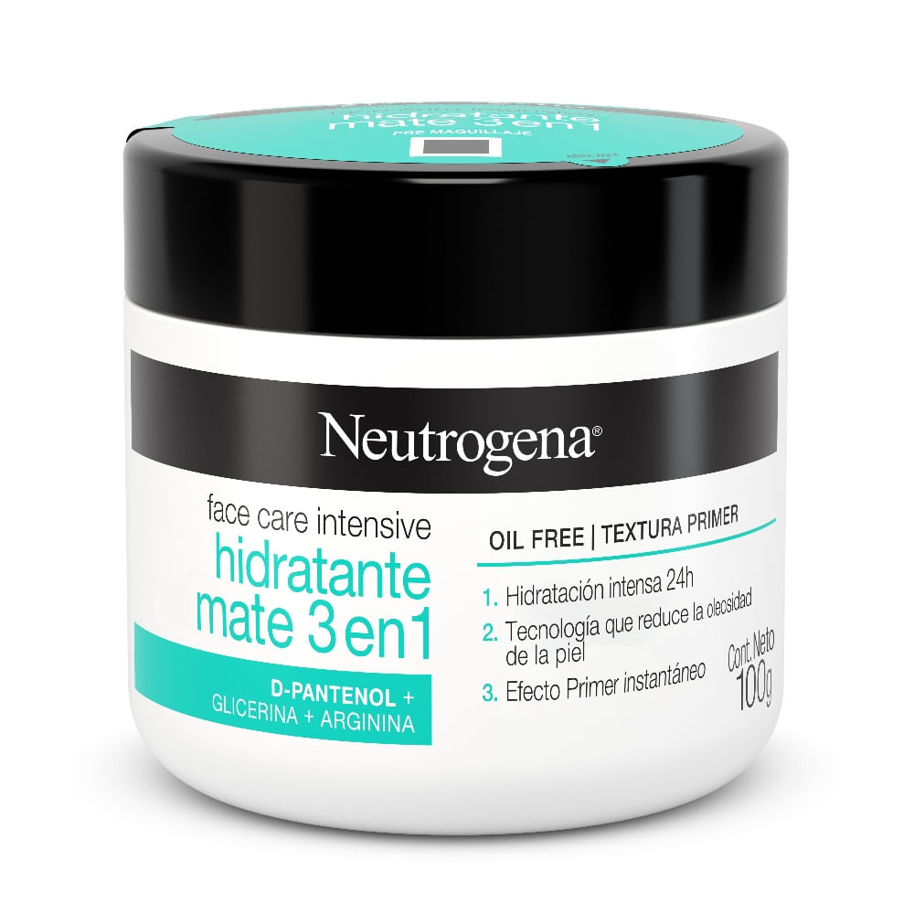 Crema Facial Neutrogena Hidratante Intesiva Mate 3 En 1 X 100 G