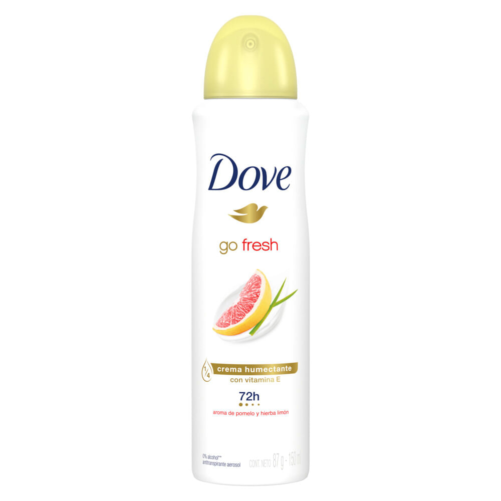 Desodorante Antitranspirante Dove Go Fresh Pomelo Limón Mujer En Aerosol X 150 Ml