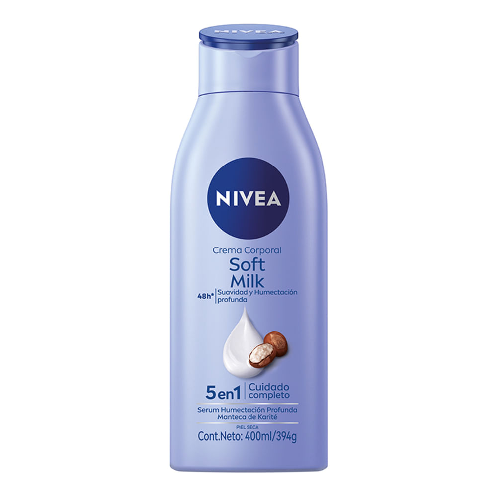 Crema Corporal Nivea Soft Milk 5 En 1 Piel Seca X 400 Ml