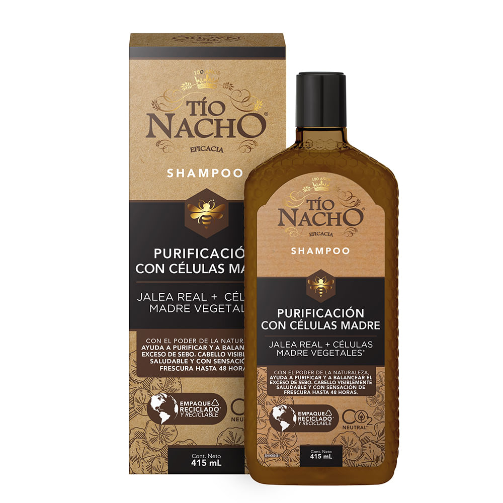 Shampoo Tío Nacho Purificación Con Células Madre X 415 Ml