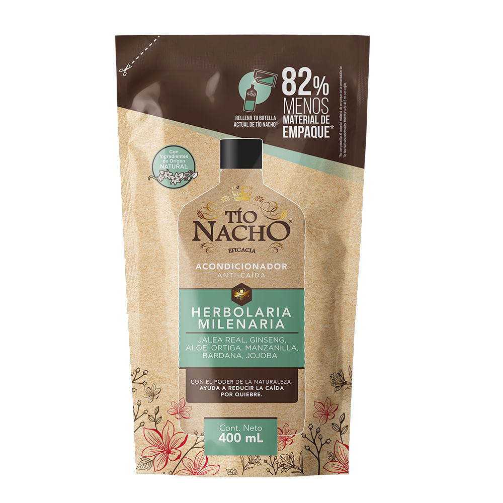 Acondicionador Tío Nacho Herbolaria Milenaria Recargable X 400 Ml