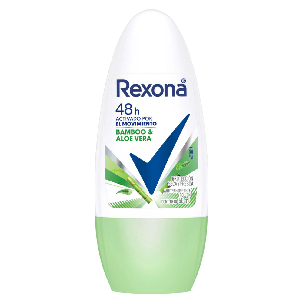 Desodorante Antitranspirante Rexona Roll On Bamboo & Aloe Vera X 50 Ml