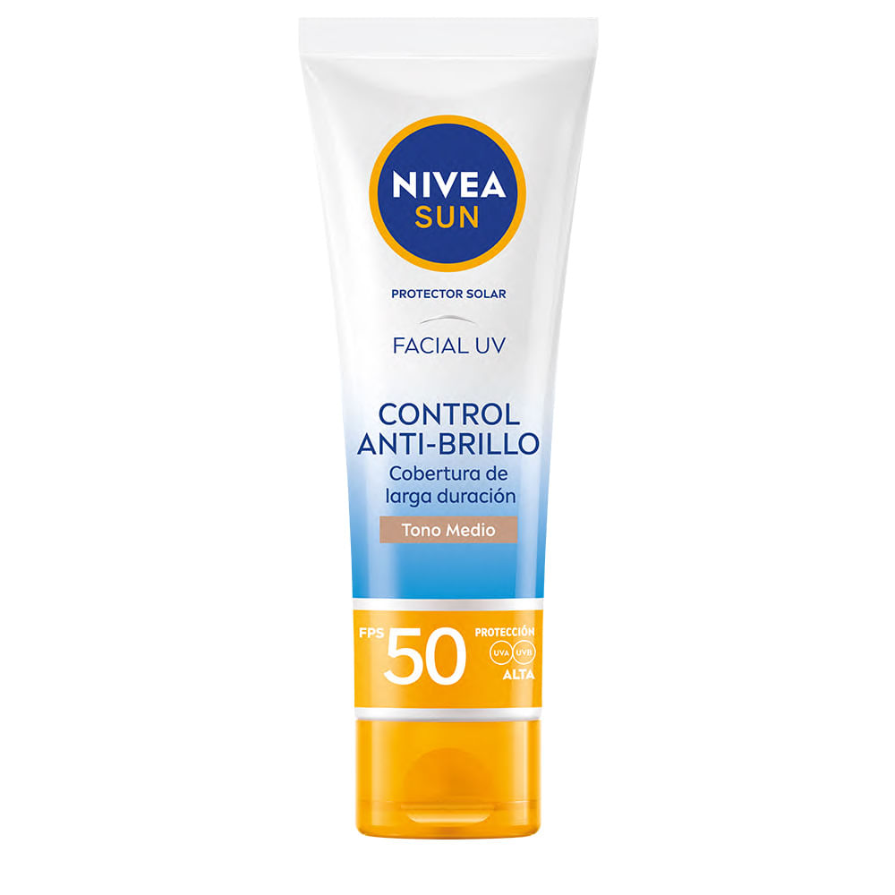 Protector Solar Nivea Sun Control Antibrillo Facial Tono Medio Fps 50 X 50 Ml