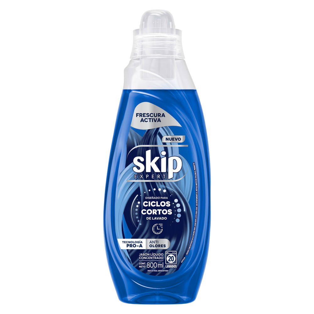 Jabón Líquido Concentrado Skip Para Ciclo Corto Frescura Activa 800 Ml