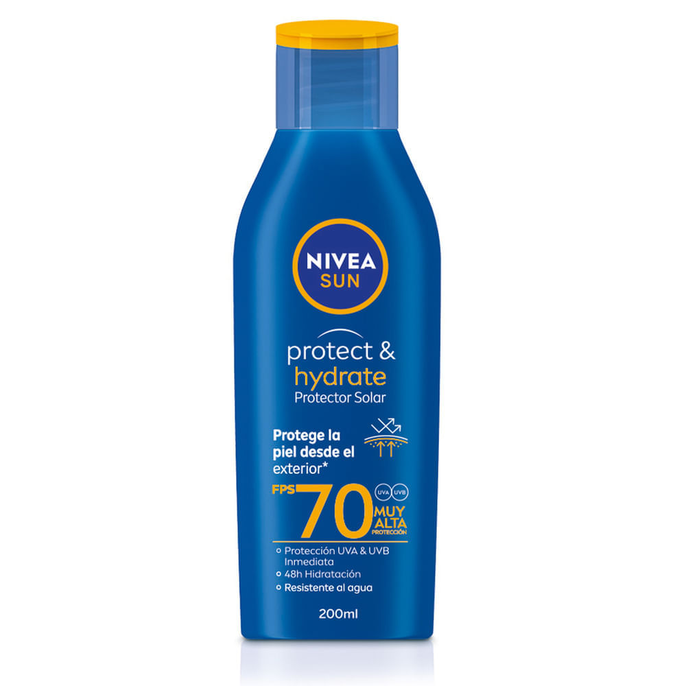 Protector Solar Nivea Protect & Hydrate Loción Humectante Fps 70 X 200 Ml