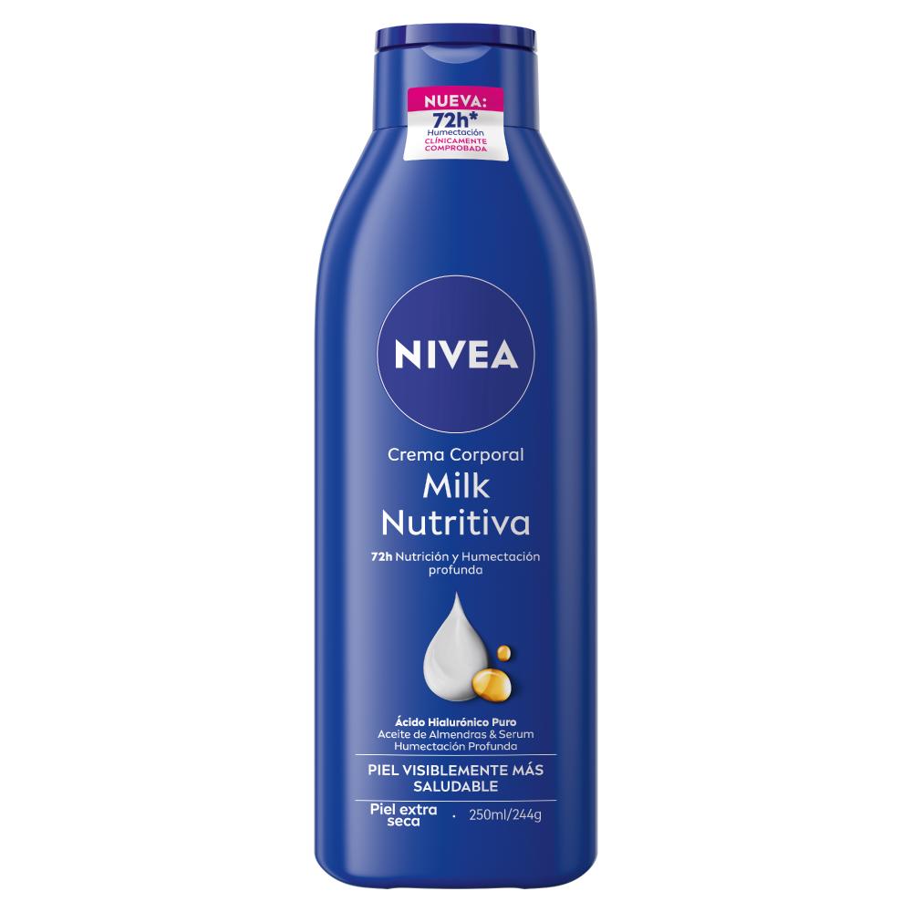 Crema Corporal Hidratante Nivea Milk Nutritiva Para Piel Extra Seca X 250 Ml