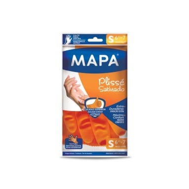 Guantes Mapa Plisse Satinado Talle S