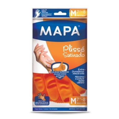 Guantes Mapa Plisse Satinado Talle M