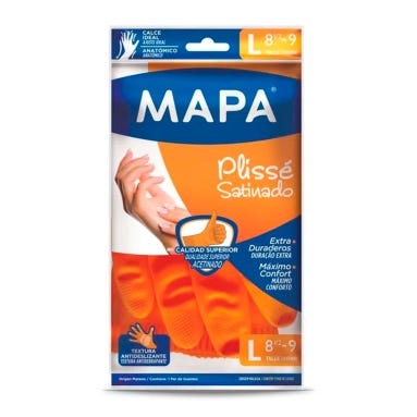Guantes Mapa Plisse Satinado Talle L