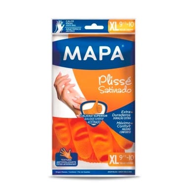 Guantes Mapa Plisse Satinado Talle Xl