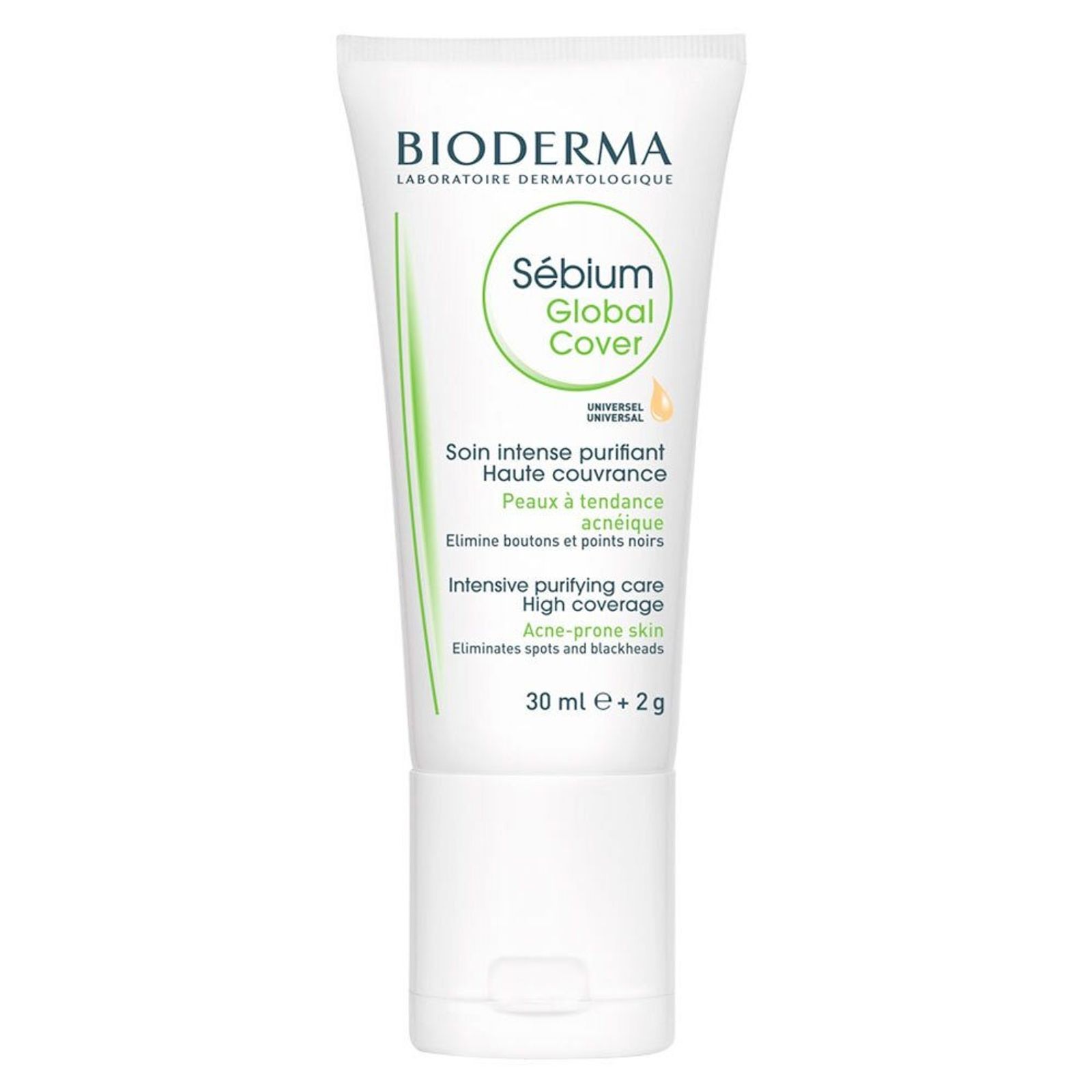 Bioderma Sebium Global Cover Tratamiento Con Color Piel Mixta Acné 30 Ml