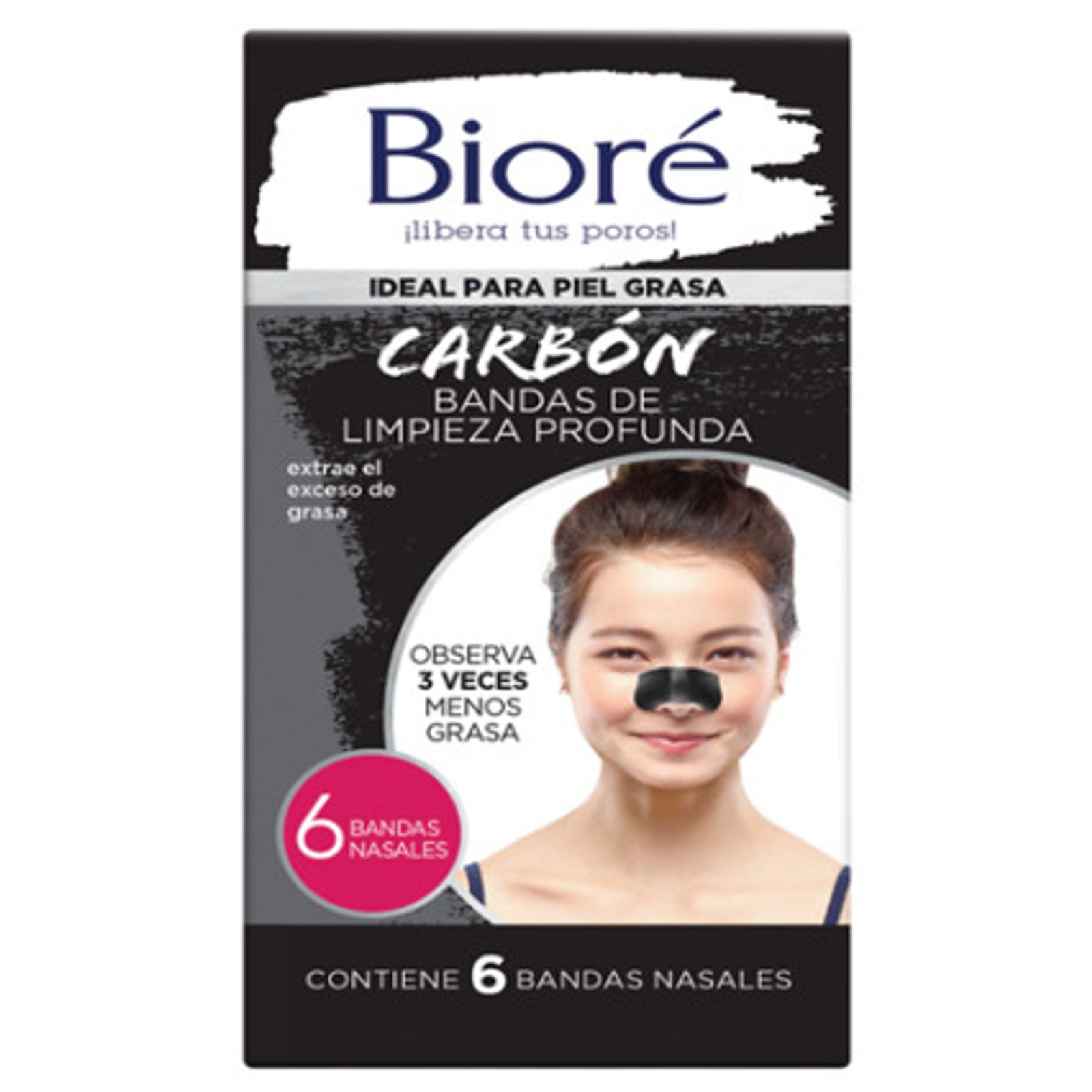 Biore Bandas De Limpieza Facial Carbon Activado (6 Unidades)