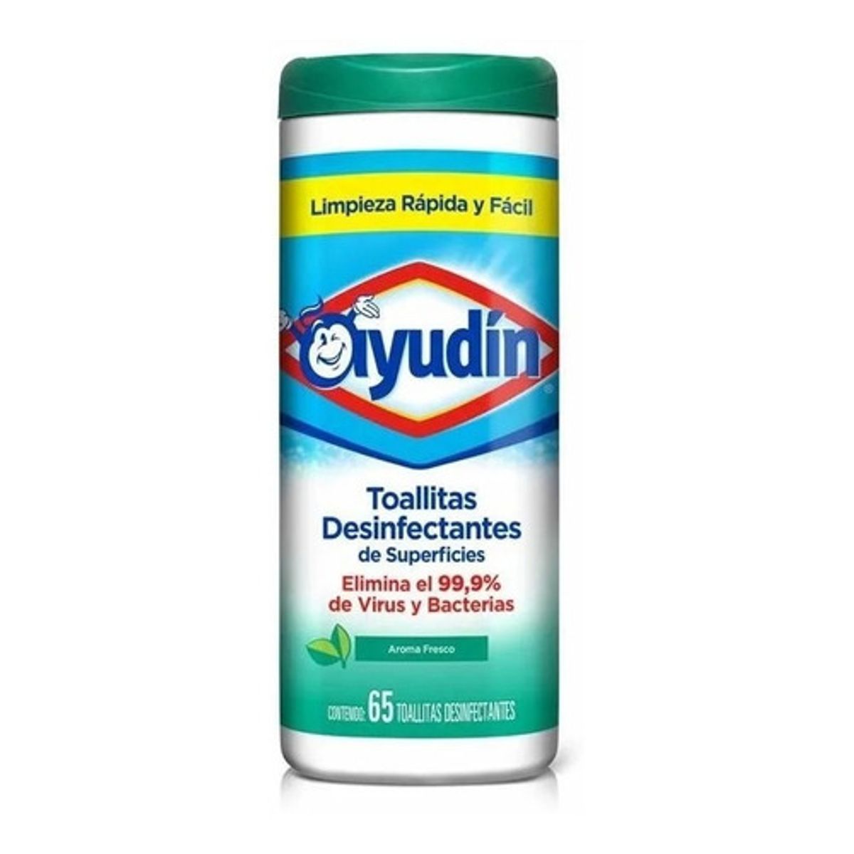 Toallitas Húmedas Desinfectantes Ayudín Fresco Tubo X 65 Un