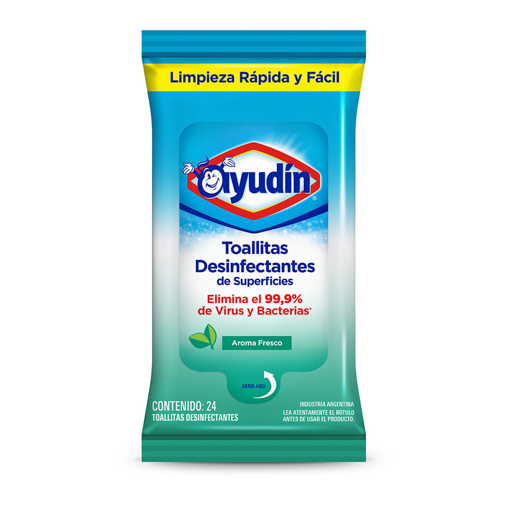 Toallitas Húmedas Desinfectantes Ayudín Fresco X 24 Un