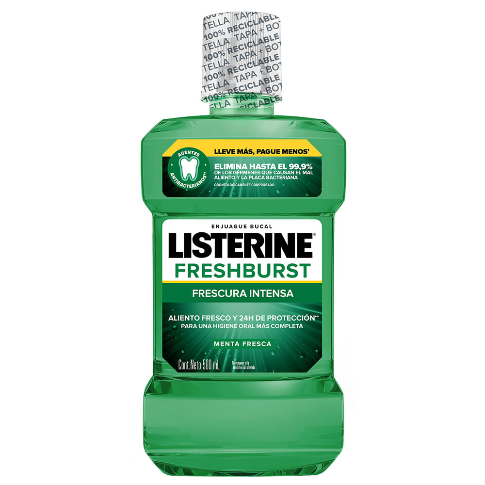 Enjuague Bucal Listerine Freshburst Frescura Intensa X 500 Ml