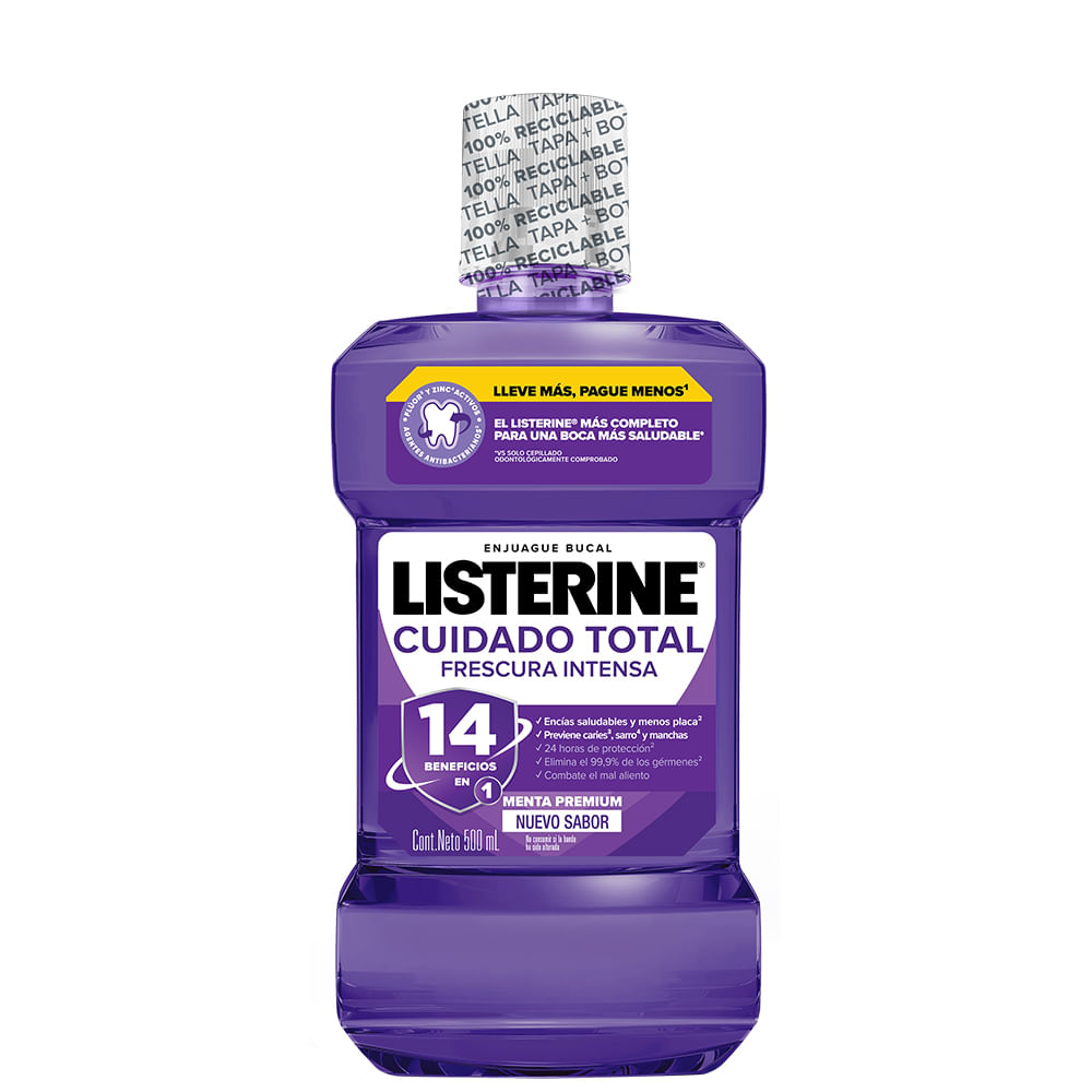 Enjuague Bucal Listerine Cuidado Total Frescura Intensa X 500 Ml