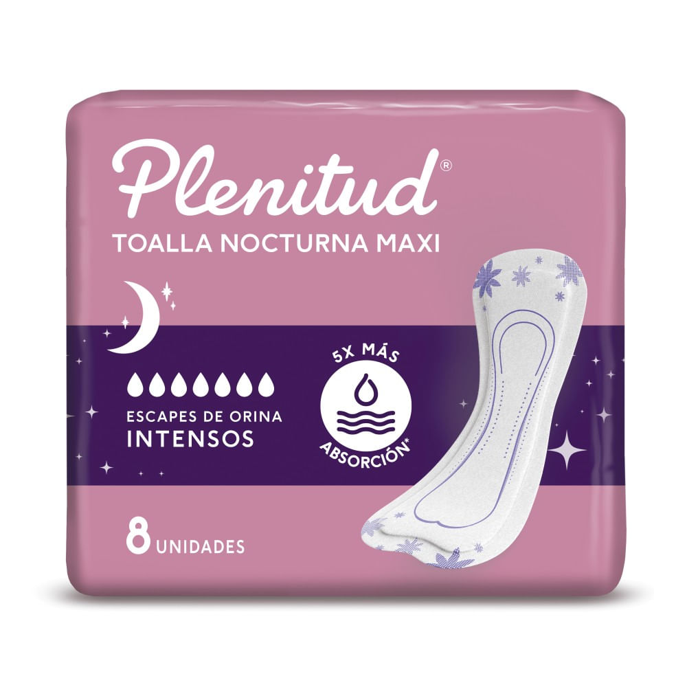 Toallas Para Incontinencia Plenitud Femme Nocturna X 8 Un
