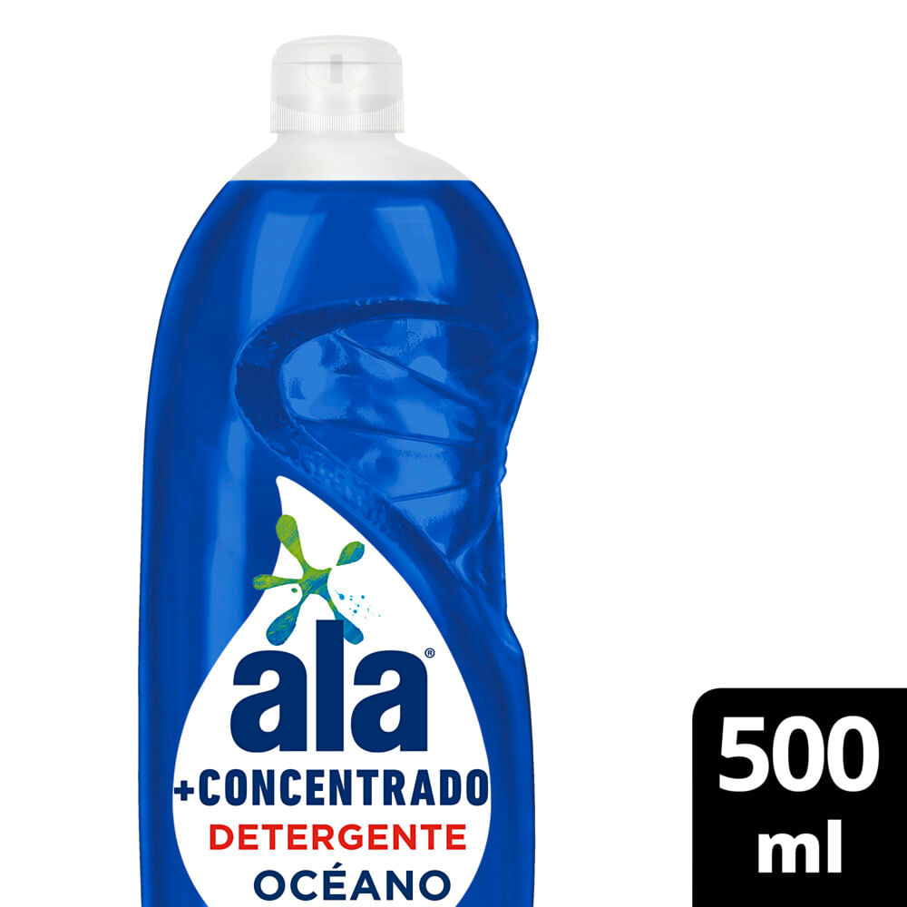Detergente Líquido Ala + Concentrado Océano 500 Ml