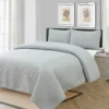 Cubrecama Set Media Naranja Cover Cloud Queen Gris