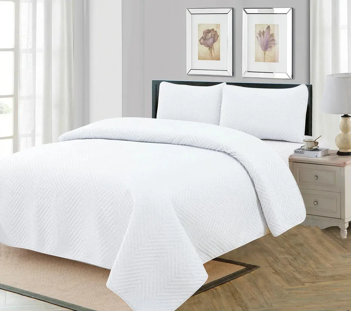 Cubrecama Set Media Naranja Cover Cloud King Blanco