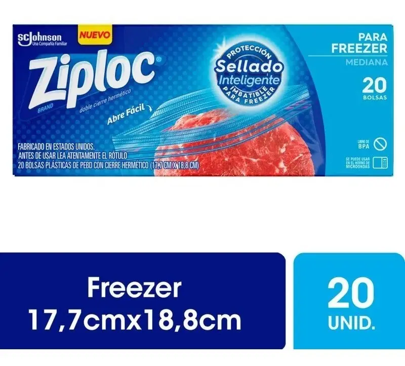 Ziploc Bolsa Organizar Mediana Caja X 20 Unidades