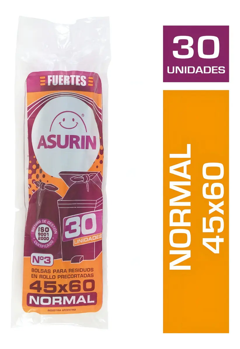 Asurin Bolsa Residuos Asurin Negra 45X60Cm 30Un Rollo Pre-Cortado