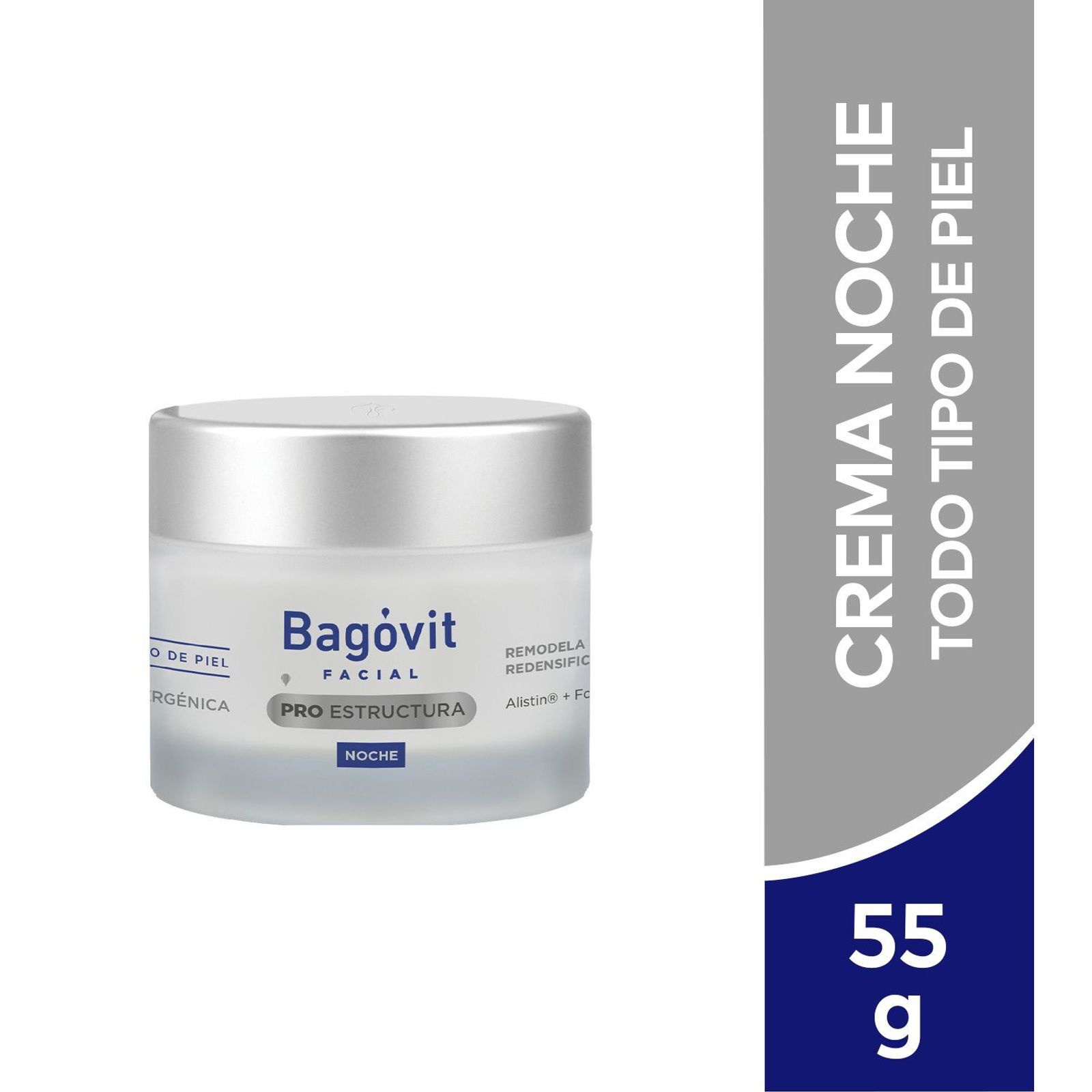 Crema Facial Bagóvit Pro Estructura Antiarrugas De Noche X 55 G