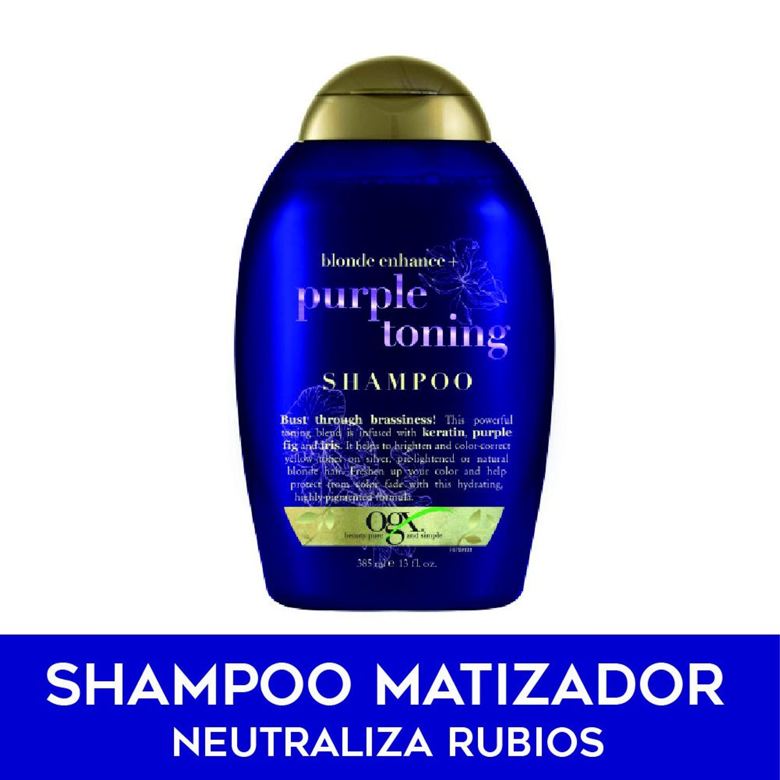 Ogx Shampoo Matizador Purple Toning 385 Ml