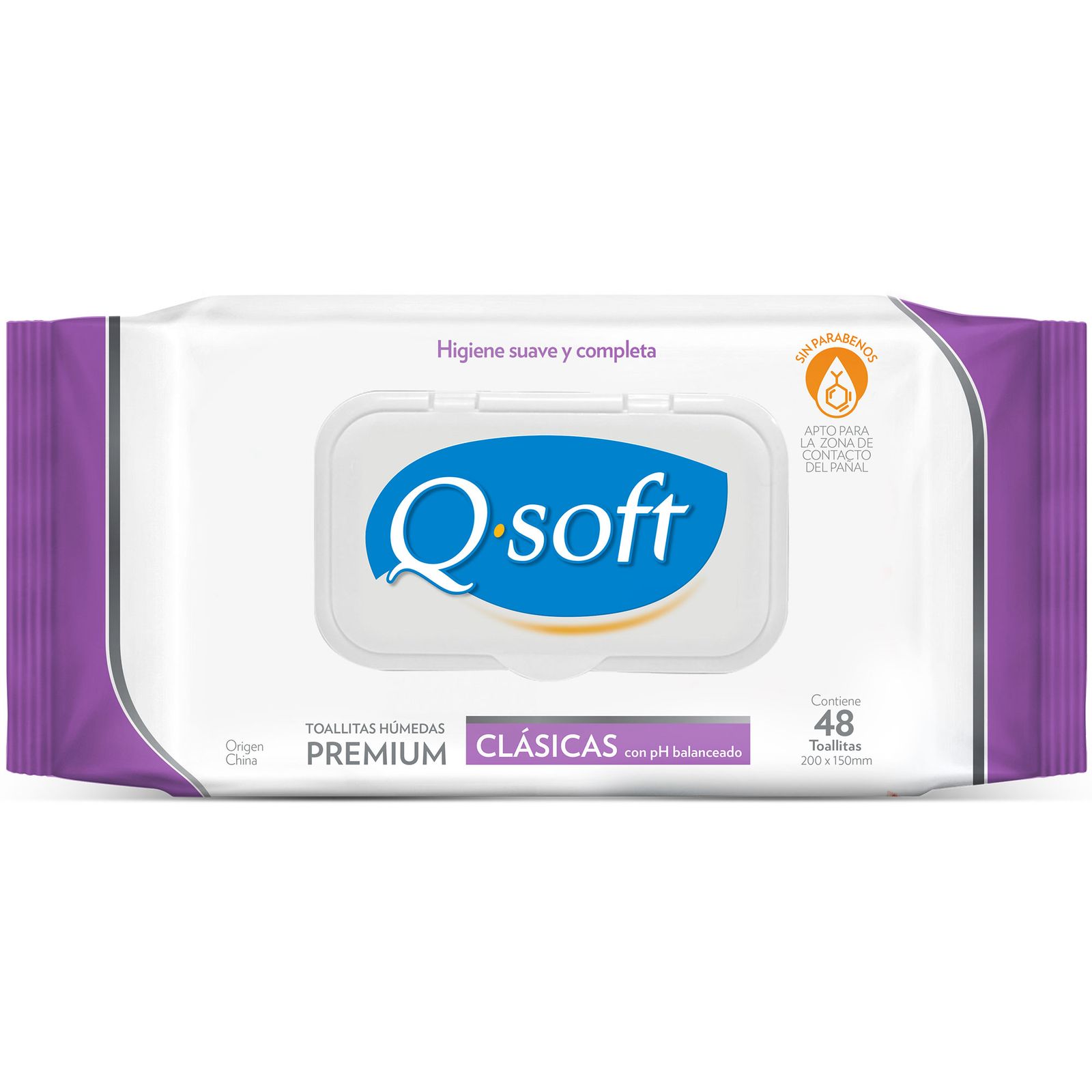 Toallitas Húmedas Clásica Qsoft Con Tapa 48 Un
