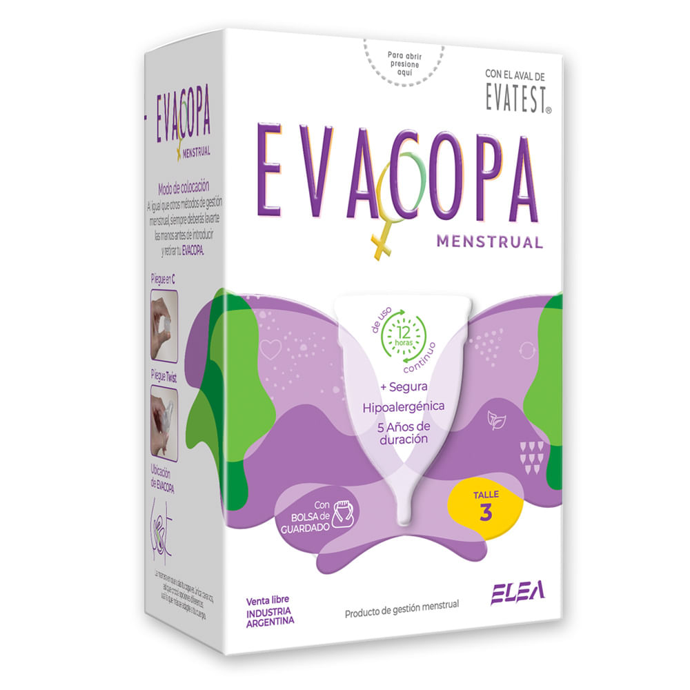 Copa Menstrual Hipoalergénica Evacopa Talle 3