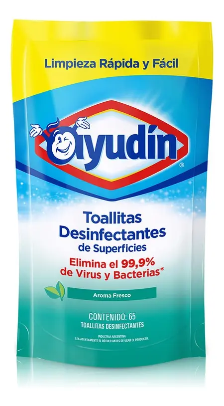 Ayudin Toallitas Desinfectantes Aroma Fresco Doypack X 65 Un